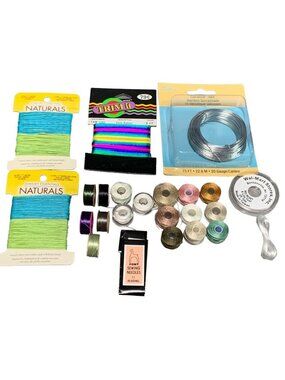 Jewelry Making Supplies Bundle: Embroidery Floss Beading Wire Sewing Needles